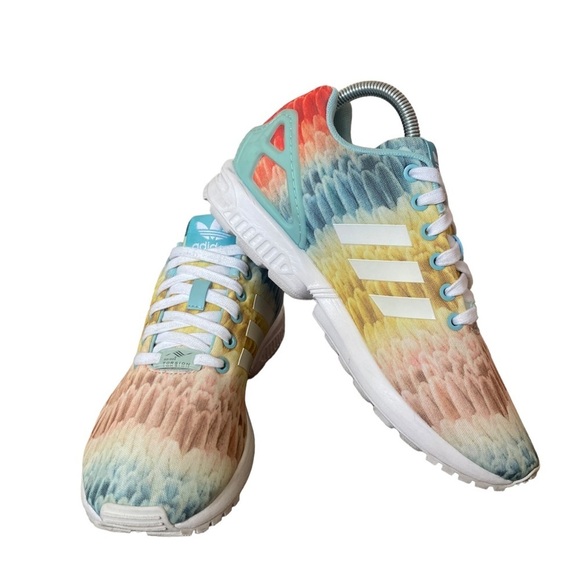 Adidas Torsion Womens ZX Flux Running Shoes Multicolor Pastel Print Size 8 EUC - Picture 1 of 12